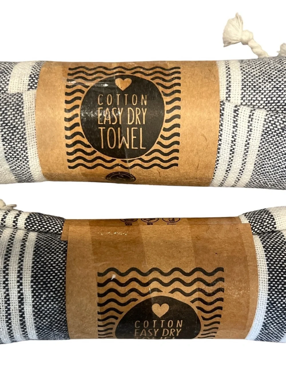 Stratakis Emmanouil Greek Towel Blue White Striped Beach Swim Lot of 2 NEW